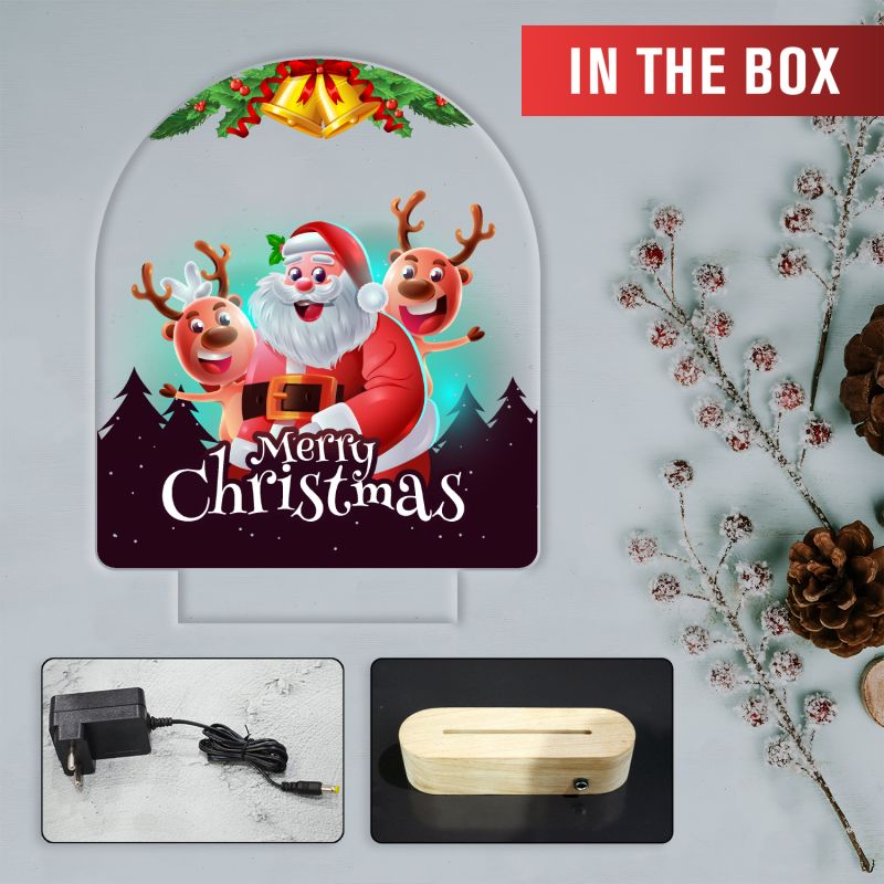 Merry Christmas Santa Claus Table Lamp Christmas Home Decor Light Warm White Light Gift for Christmas | Kids Room Decor Gift for Friends & Family